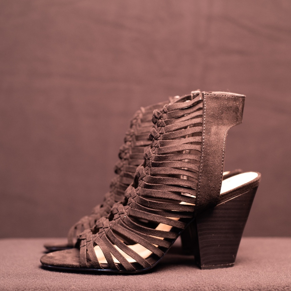 JustFab Heeled Sandals - Black - Size 5.5